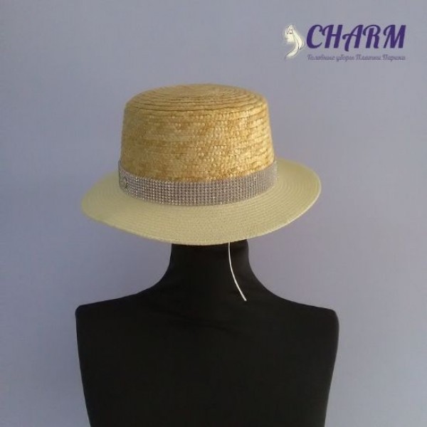 Шляпа женская летняя соломенная <Канотье>  Г-26