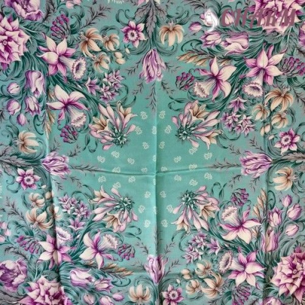 Павловопосадский платок После Дождя шёлковый