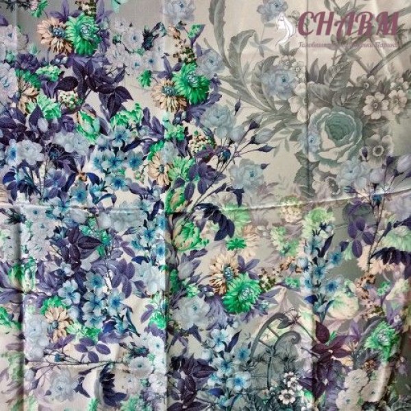 Павловопосадский платок Винтаж - 2 шёлковый